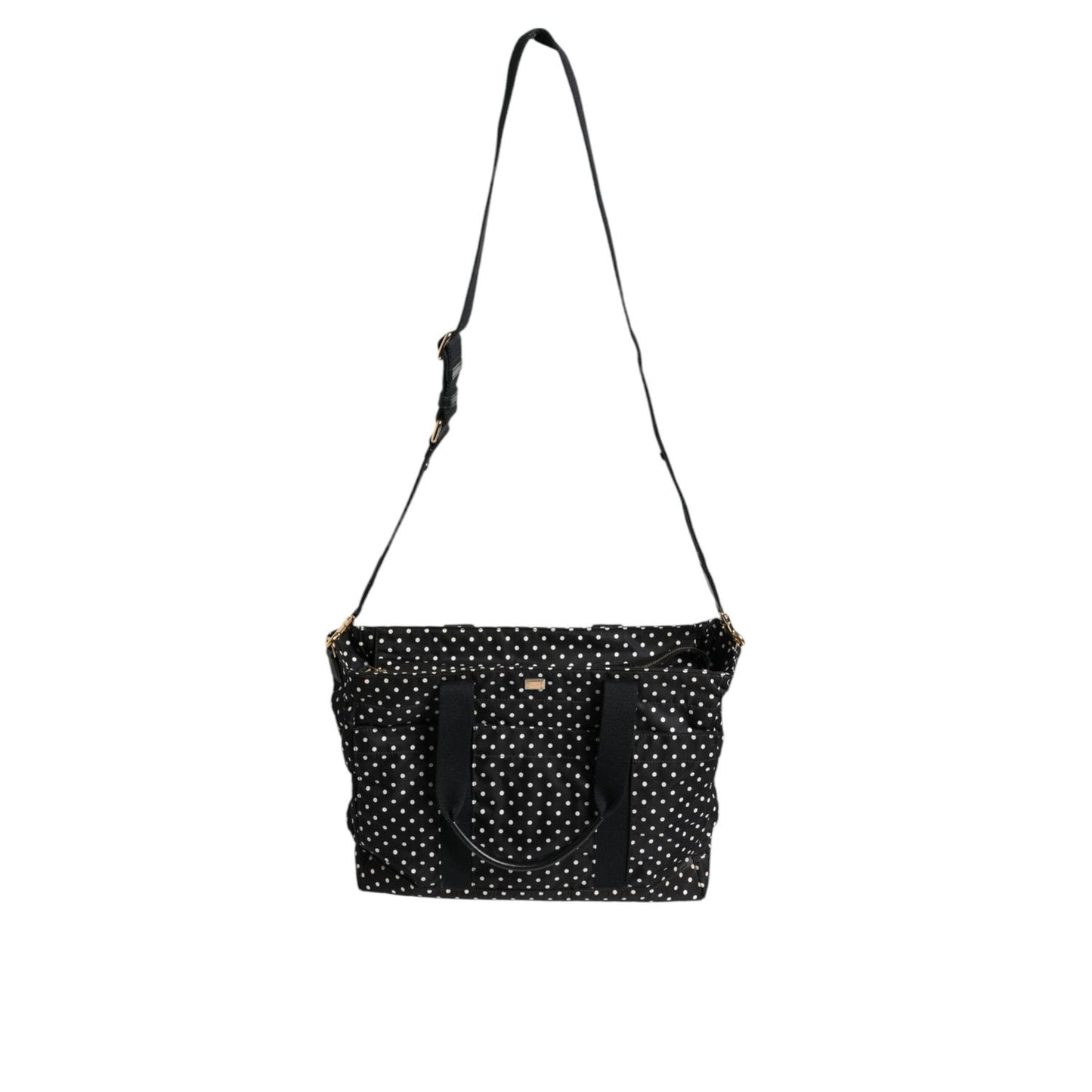 Dolce & Gabbana Black PolkaDot Nylon Shoulder Baby Tote Diaper Bag BAG4073