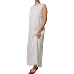 Peserico White Sleeveless Round Neck Shift Long Maxi Dress DR281347-46