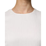 Peserico White Sleeveless Round Neck Shift Long Maxi Dress DR281347-46
