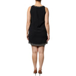 PINKO Black Embellished Polyester Sleeveless Shift A-line Mini Dress DR281354-42
