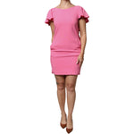 Dondup Pink Viscose Short Sleeves Backless Sheath Mini Dress DR281363-40