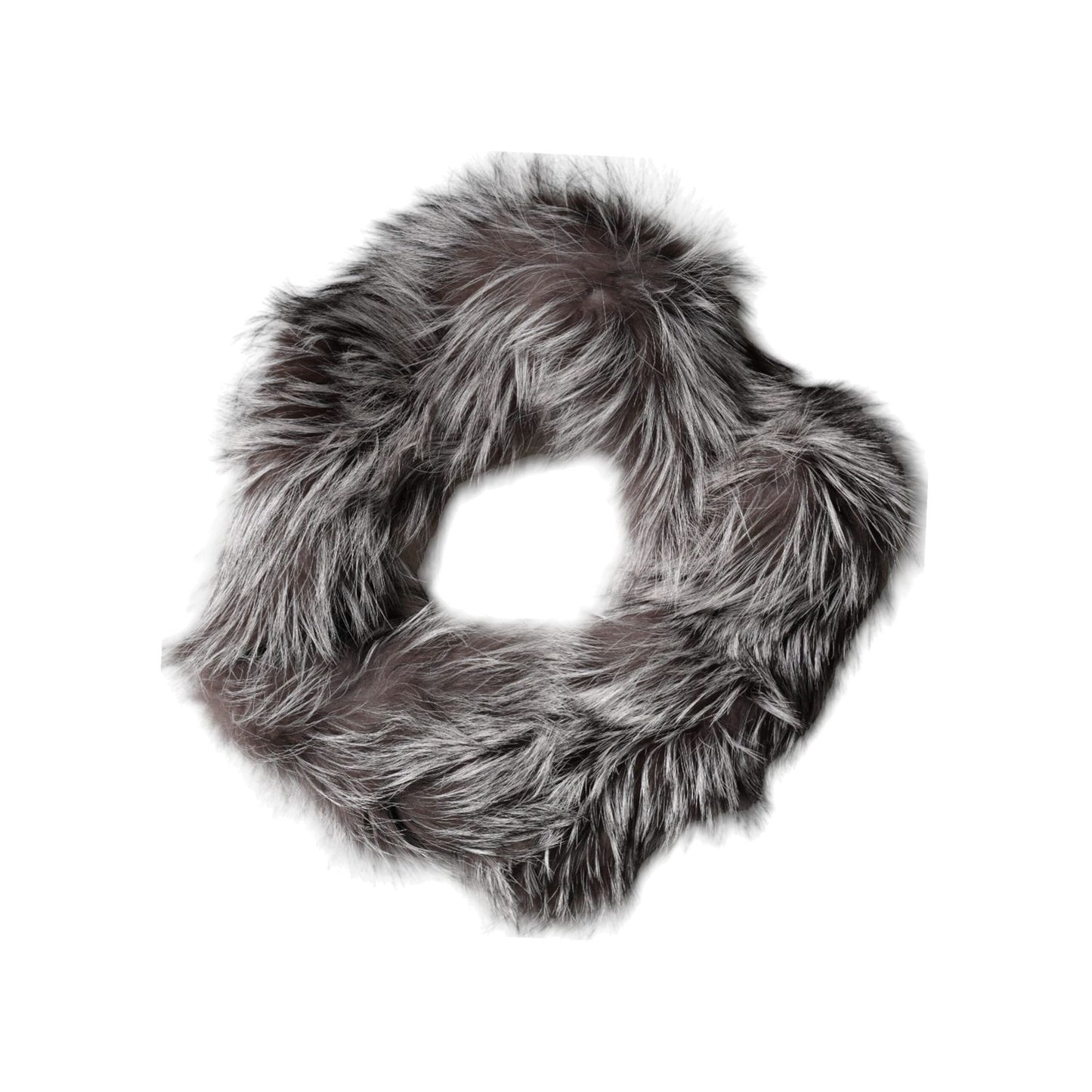 Dolce & Gabbana Gray Fox Fur Neck Wrap Warmer Winter Scarf MS7118