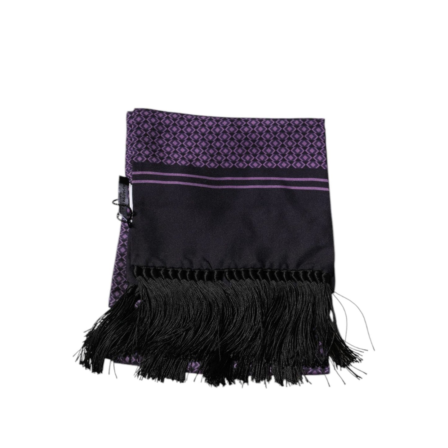 Dolce & Gabbana Purple Fantasy Silk Fringes Neck Wrap Scarf MS7444