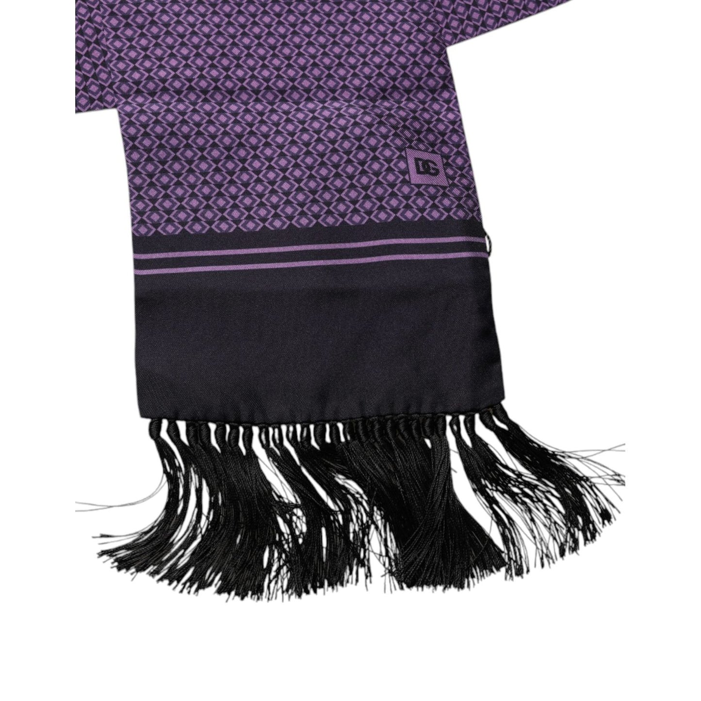 Dolce & Gabbana Purple Fantasy Silk Fringes Neck Wrap Scarf MS7444