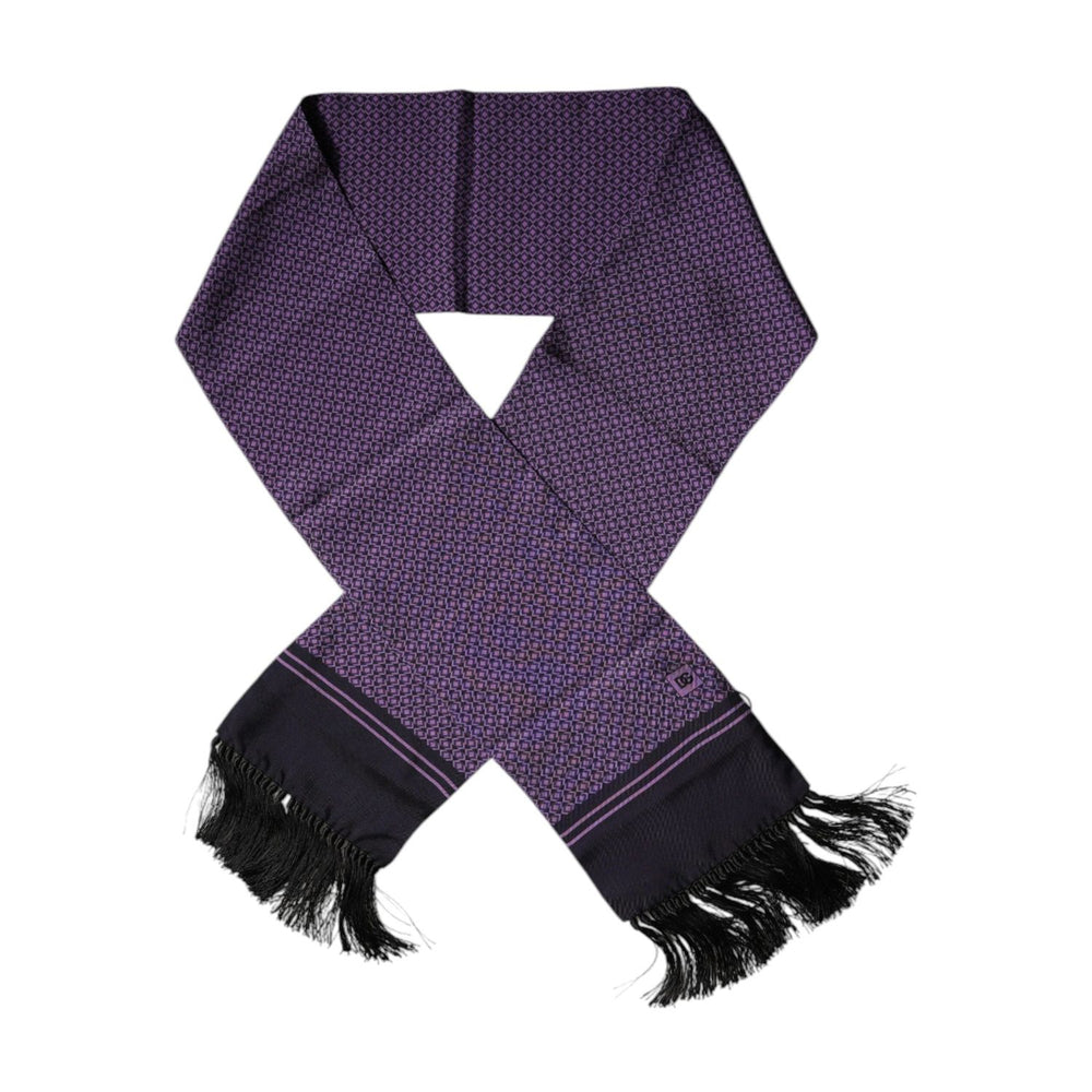 Dolce & Gabbana Purple Fantasy Silk Fringes Neck Wrap Scarf MS7444