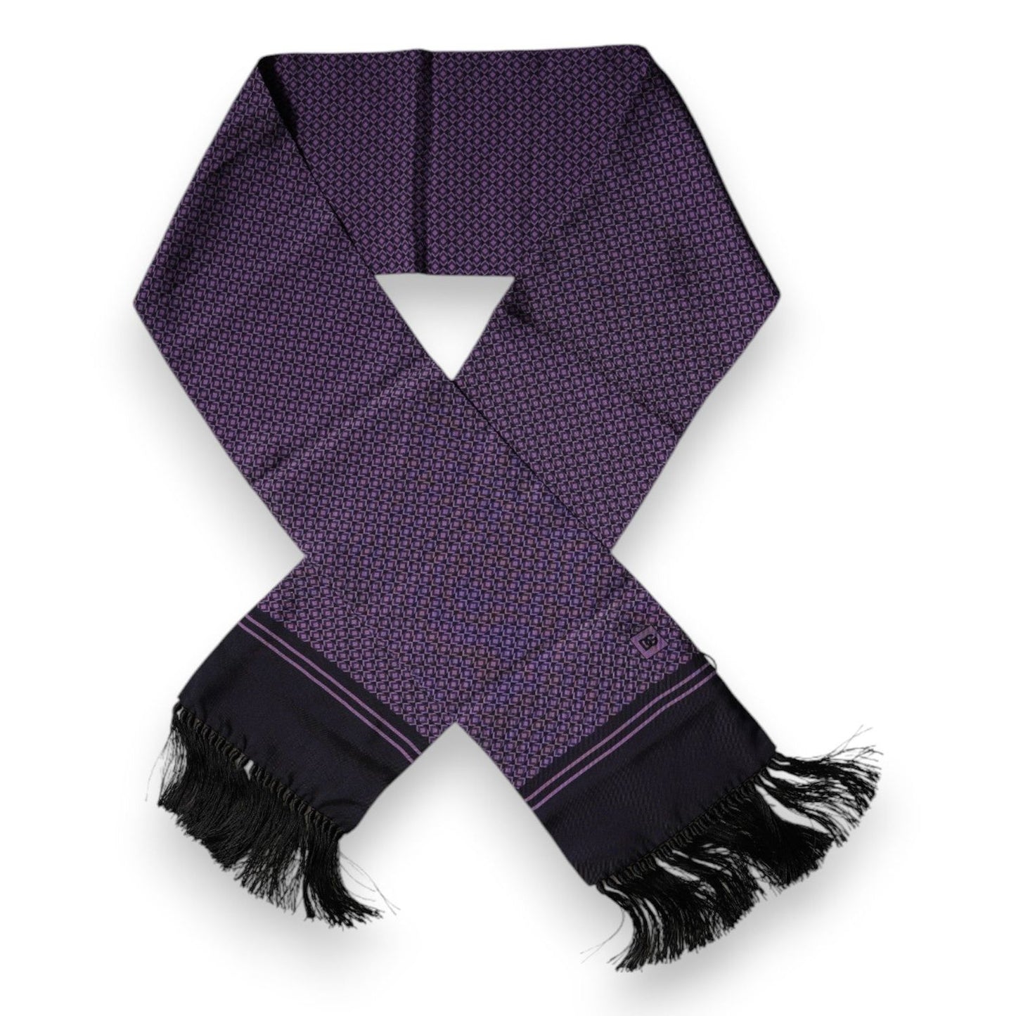 Dolce & Gabbana Purple Fantasy Silk Fringes Neck Wrap Scarf MS7444