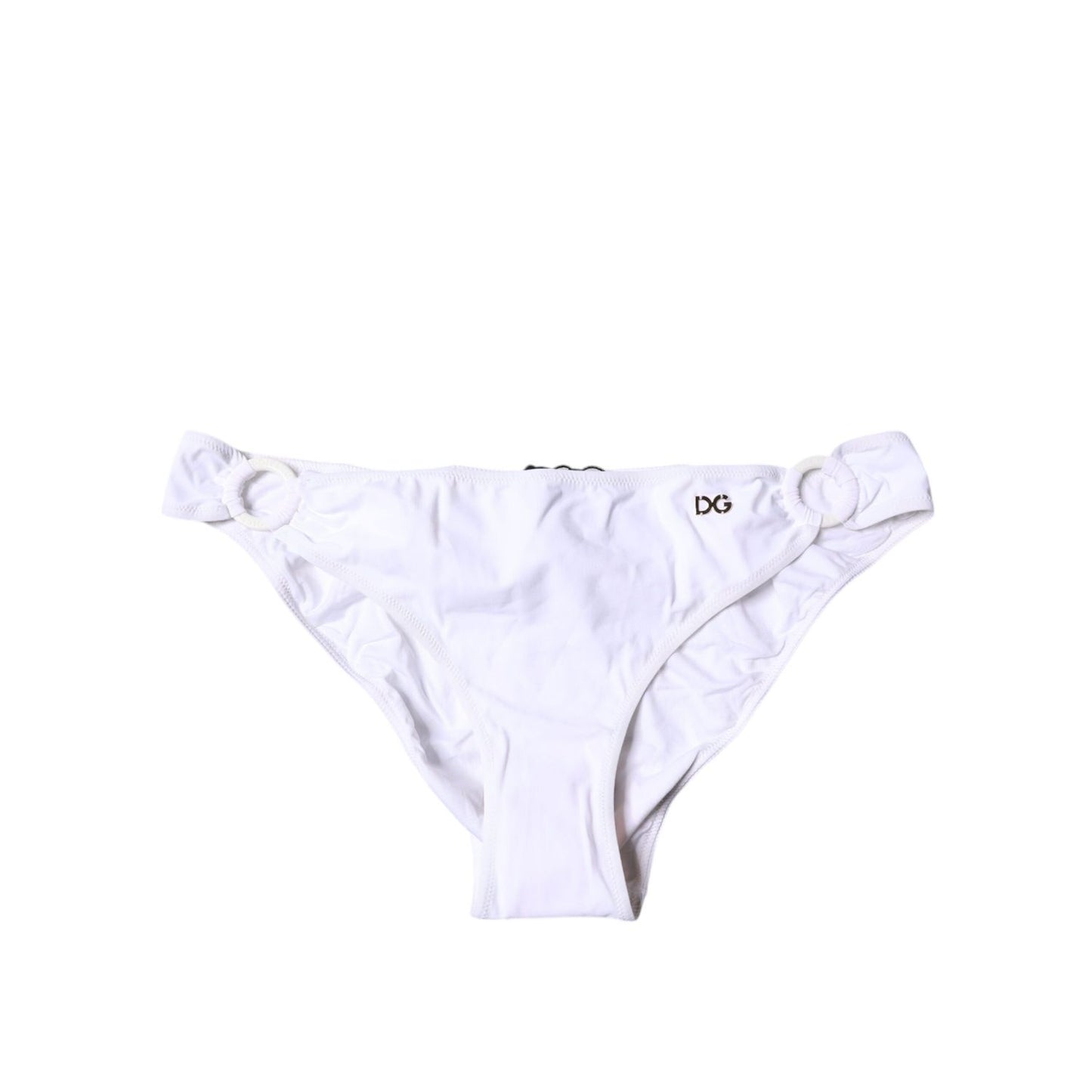 Dolce & Gabbana White Nylon Beachwear Bikini Bottom Swimwear