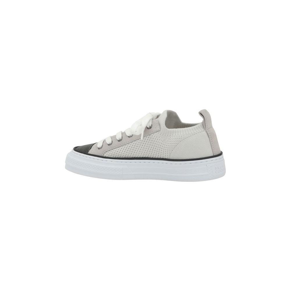 Brunello Cucinelli Mesh cotton and suede Sneakers BR-MZ35G2650C9588-EU38.5/US8.5