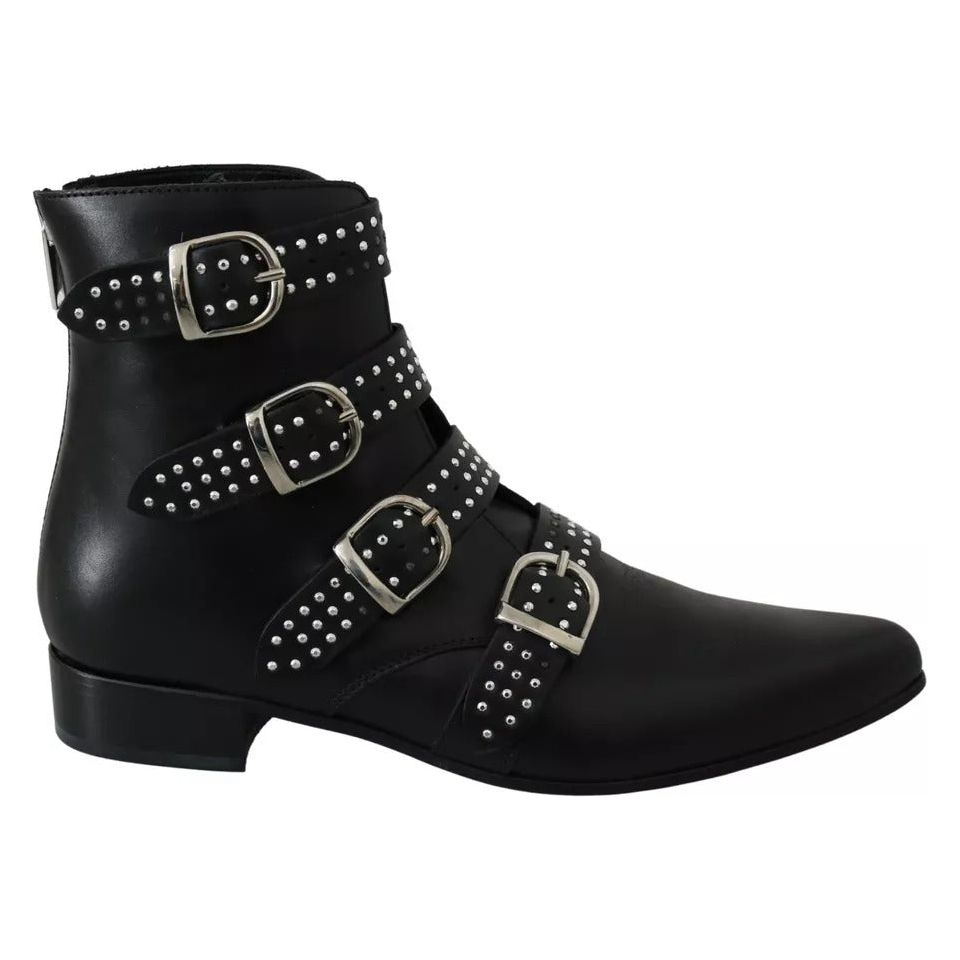 Dondup Black Fashion Buckled Zipper Ankle Boots Shoes LA8385-37