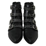 Dondup Black Fashion Buckled Zipper Ankle Boots Shoes LA8385-37