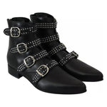 Dondup Black Fashion Buckled Zipper Ankle Boots Shoes LA8385-37