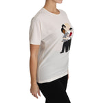 Dolce & Gabbana White Silk Stretch #dgfamily T-shirt TSH3082-36
