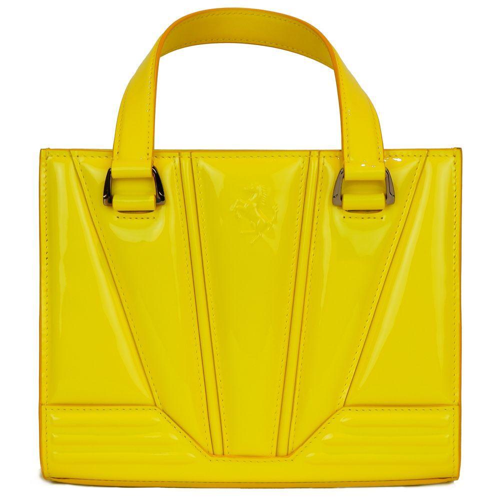 Ferrari Yellow Leather Handbag FE-14948