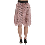 Dolce & Gabbana Pink Gold Fringe Metallic Pencil A-line Skirt SKI1178-42