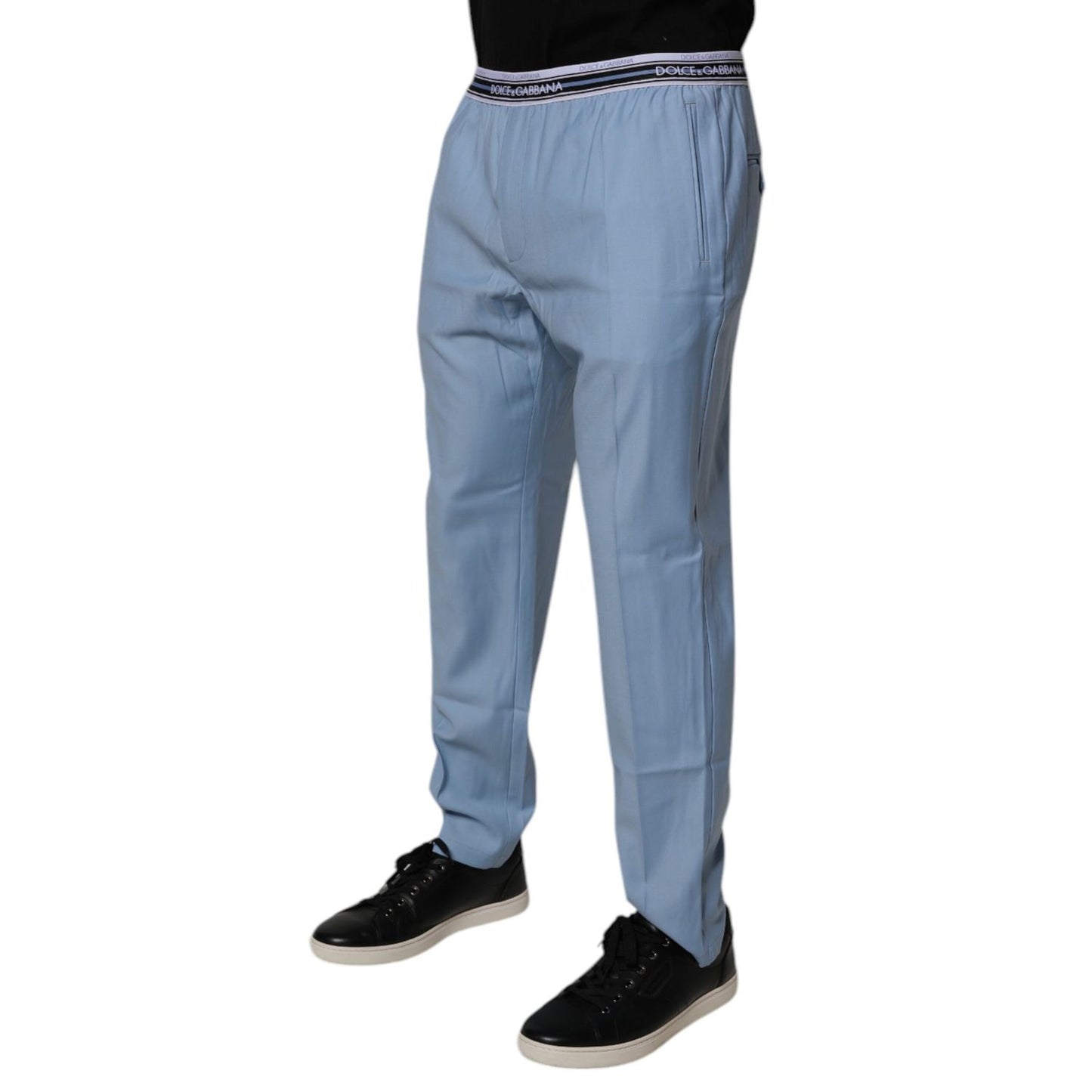Dolce & Gabbana Blue Cotton Stretch Chino Pants