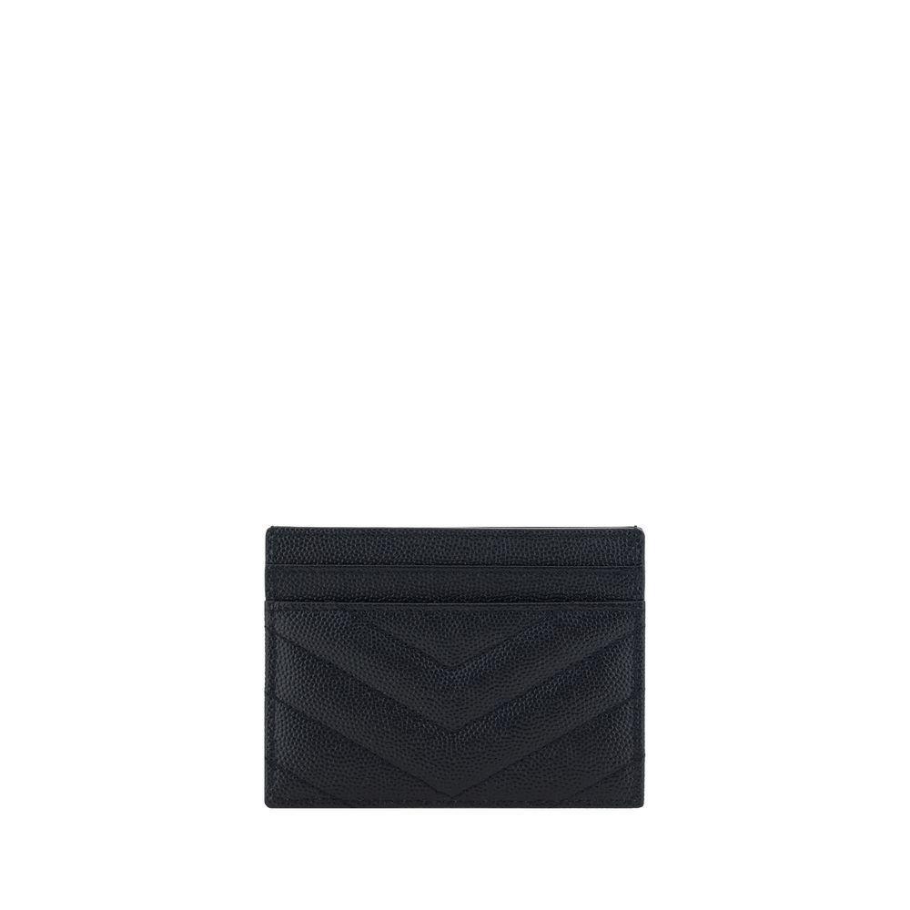 Saint Laurent Black Leather Card Holder