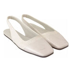 Maison Margiela White Leather Slingback Slip On Flats Shoes LA9540-37