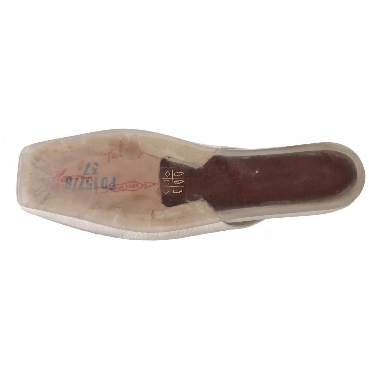 Maison Margiela White Leather Slingback Slip On Flats Shoes LA9540-37