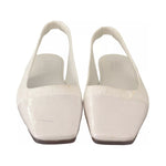 Maison Margiela White Leather Slingback Slip On Flats Shoes LA9540-37