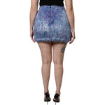 Dolce & Gabbana Multicolor Plush High Waist Mini Skirt SKI2076-36