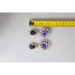 Dolce & Gabbana Purple Flower Pearl Teardrop Crystals Clip On Earrings SMY10471