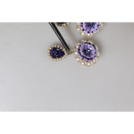 Dolce & Gabbana Purple Flower Pearl Teardrop Crystals Clip On Earrings SMY10471