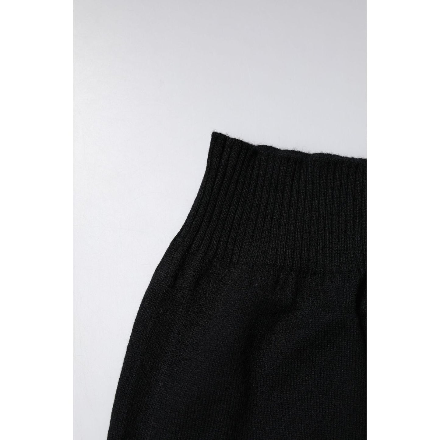 Dolce & Gabbana Black Cashmere Knitted Neck Warmer Foulard Scarf