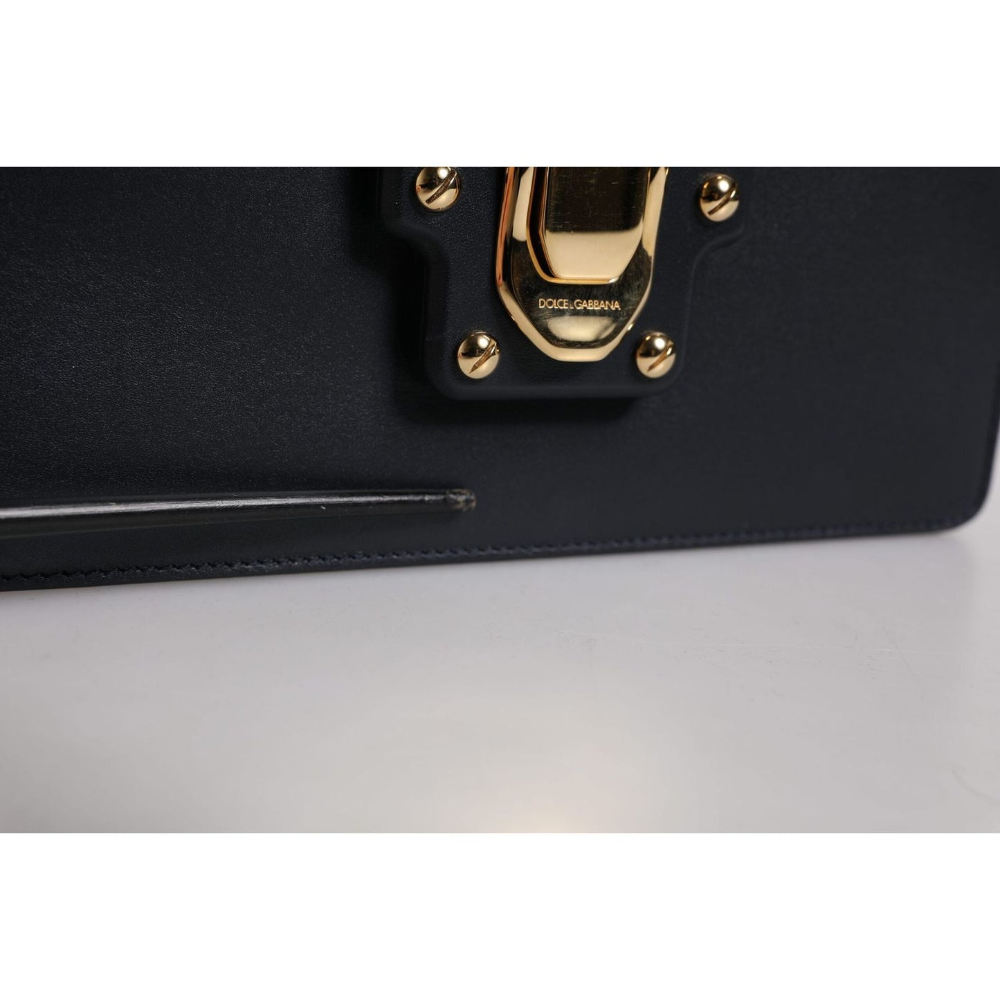 Dolce & Gabbana Black Calfskin Leather Shoulder Strap Bag
