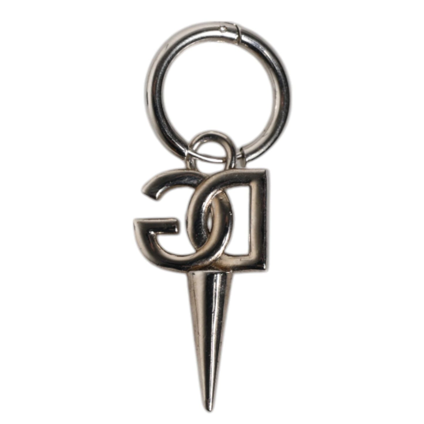 Dolce & Gabbana Silver Brass DG Logo Metal Ring Holder Keychain Keyring SMY10647