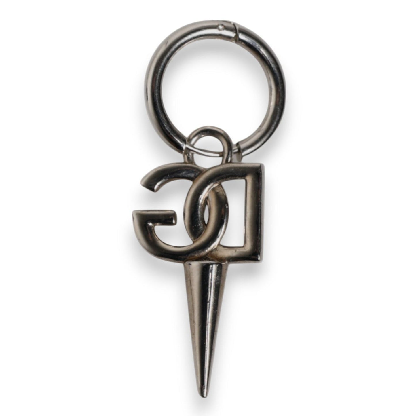 Dolce & Gabbana Silver Brass DG Logo Metal Ring Holder Keychain Keyring SMY10647