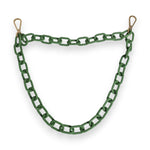 Dolce & Gabbana Green Plexy Acrylic Chunky Gold Hardware Wallet Chain SMY10645