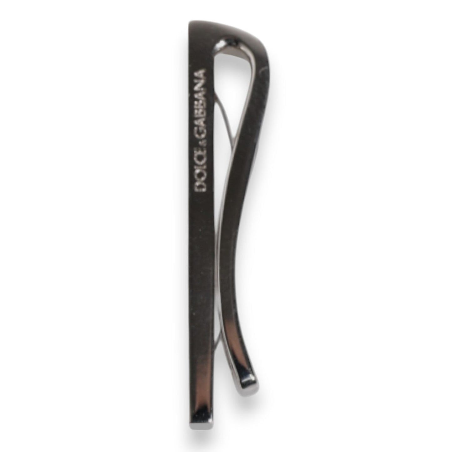 Dolce & Gabbana Silver Tone Brass Logo Branded Tie Clip Bar SMY10694