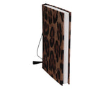 Dolce & Gabbana Brown Black Polyester Leopard Logo Print Small Notebook SMY10588
