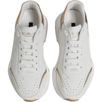 Dolce & Gabbana White Gold Daymaster Low Top Sneakers Shoes LA12518-40
