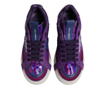 Dolce & Gabbana Purple Leather DG Logo Low Top Sneakers Shoes LA12539-36.5