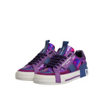 Dolce & Gabbana Purple Leather DG Logo Low Top Sneakers Shoes LA12539-36.5
