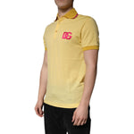 Dolce & Gabbana Yellow Cotton Logo Collared Polo T-shirt TSH86399-46