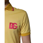 Dolce & Gabbana Yellow Cotton Logo Collared Polo T-shirt TSH86399-46