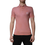 Dolce & Gabbana Pink Cotton Crown Collared Polo T-shirt TSH86460-44