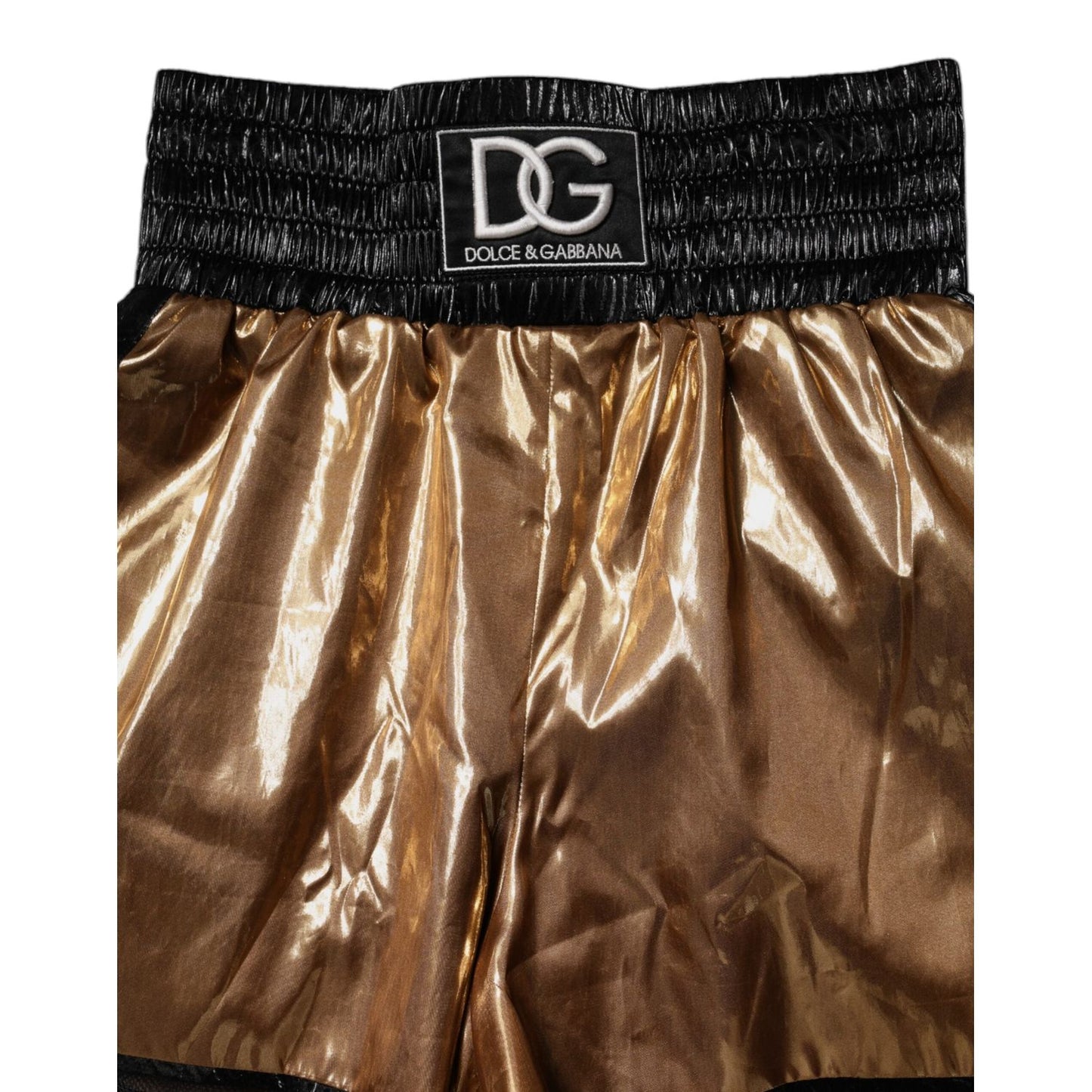 Dolce & Gabbana Metallic Gold High Waist Women Hotpants Short SKI2067-42