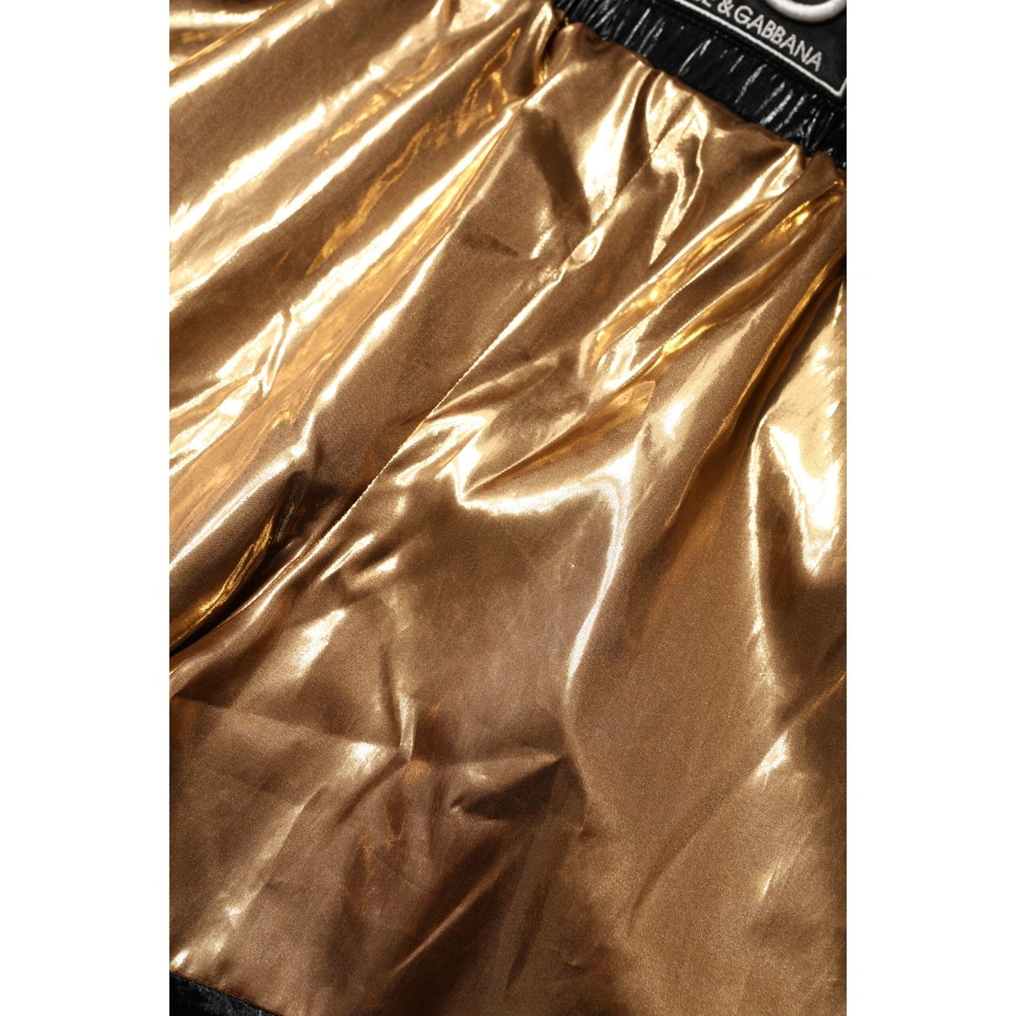 Dolce & Gabbana Metallic Gold High Waist Women Hotpants Short SKI2067-42