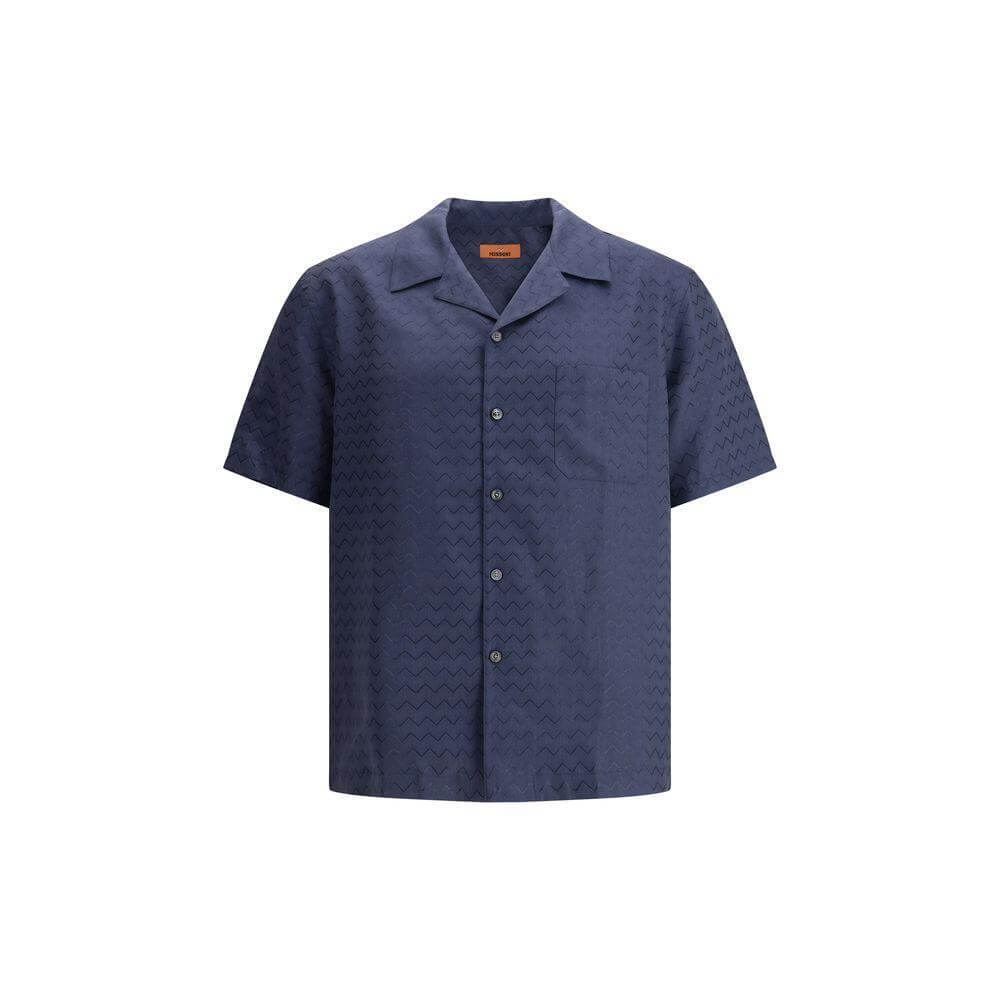 Missoni Bowling Shirt with shiny ZigZag pattern MI-US25SJ05BW00VA93924-IT44 | XS