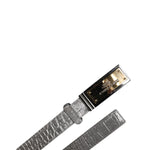 Dolce & Gabbana Silver Classic Gold Logo Plaque Buckle Belt BEL9356-90