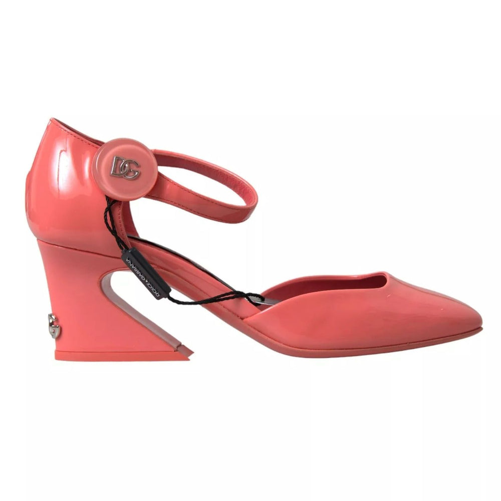 Dolce & Gabbana Peach Leather Ankle Strap Heels Sandals Shoes LA10319-35