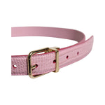 Dolce & Gabbana Pink Leather Gold Logo Metal Waist Buckle Belt WMB481-75