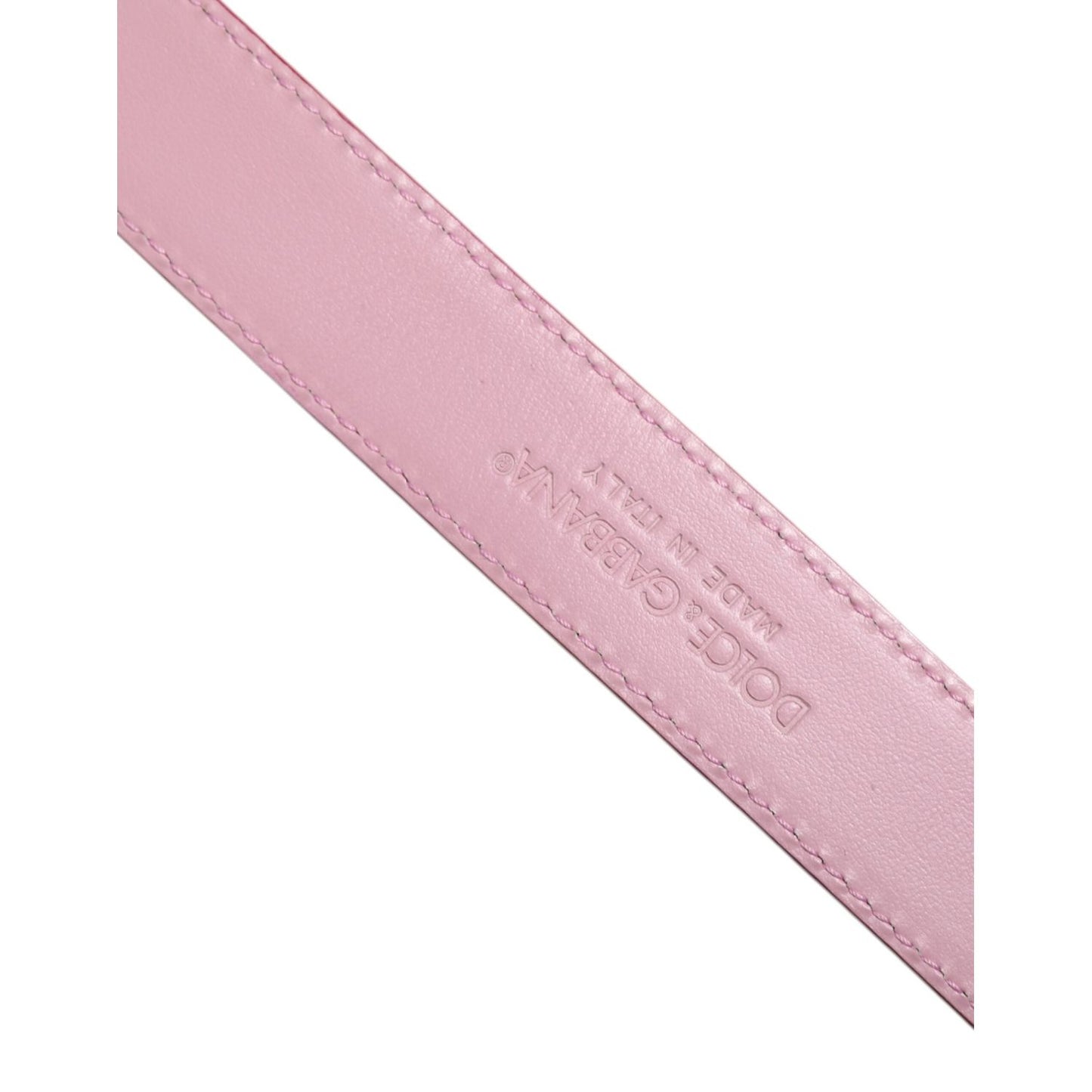 Dolce & Gabbana Pink Leather Gold Logo Metal Waist Buckle Belt WMB481-75