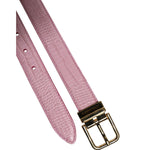Dolce & Gabbana Pink Leather Gold Logo Metal Waist Buckle Belt WMB481-75