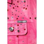 Dolce & Gabbana Pink Crystal Embellished Cotton Denim Jacket JKT41474-46