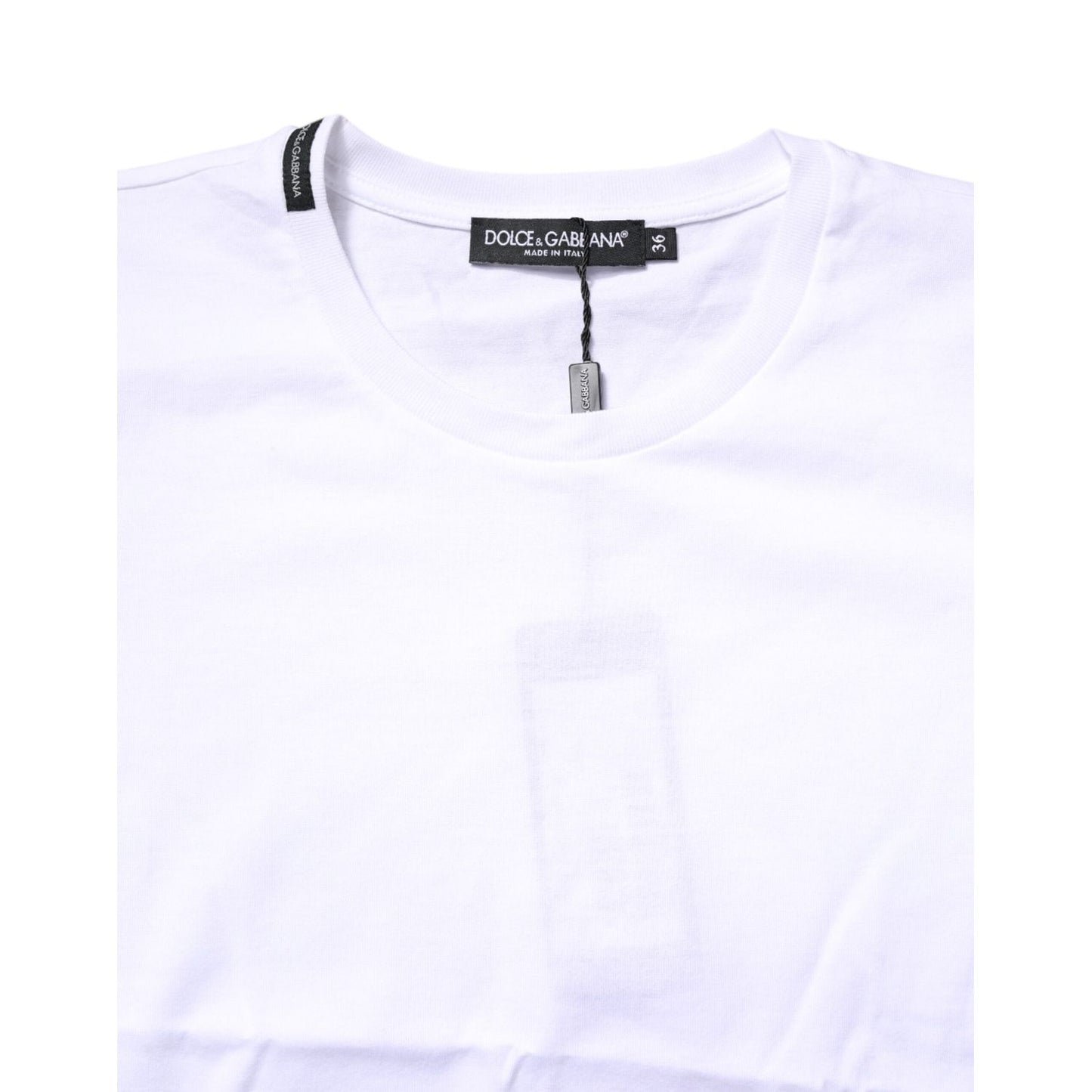 Dolce & Gabbana White Cotton Crew Neck Short Sleeves T-shirt