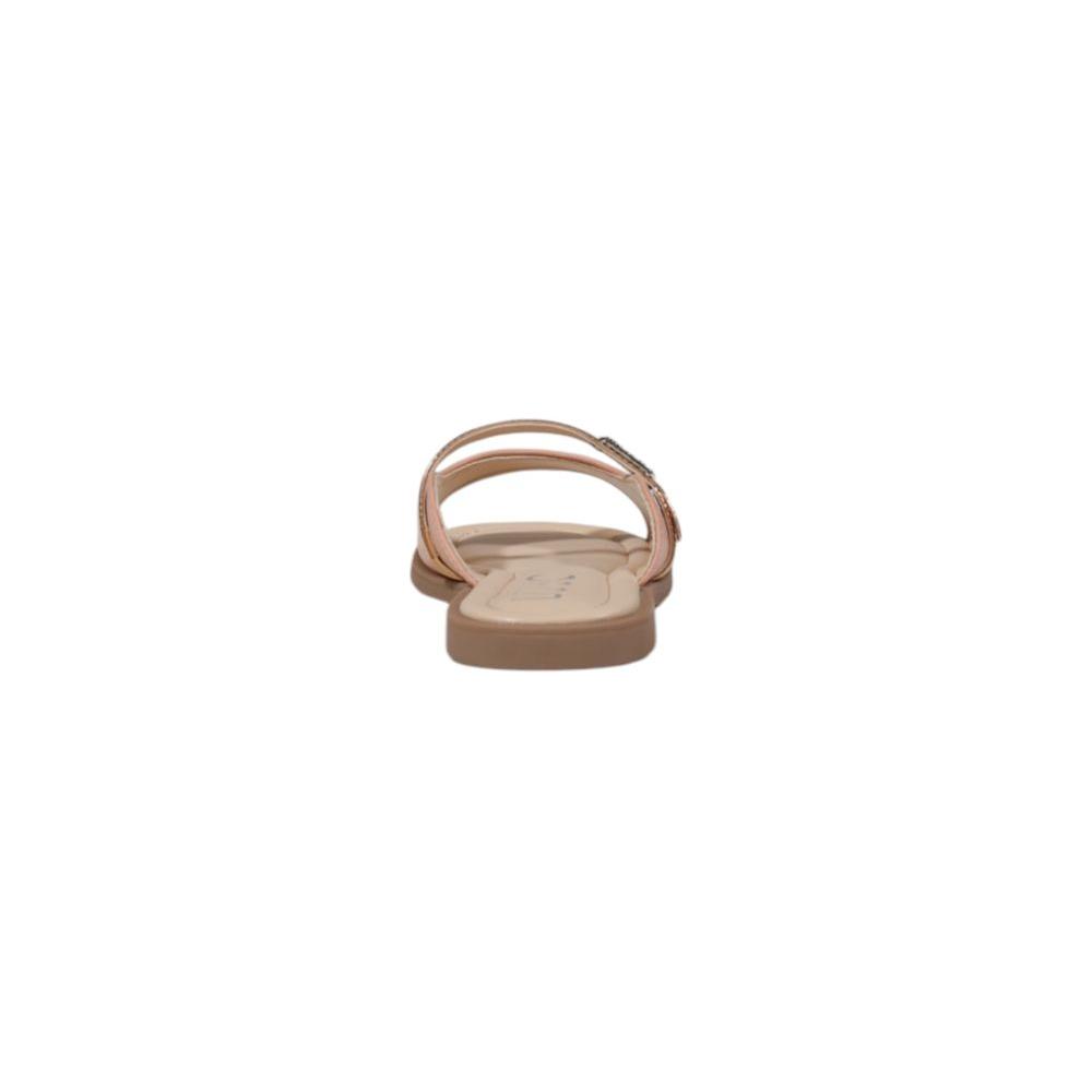Back view of Liu Jo orange polyurethane sandal with metal details